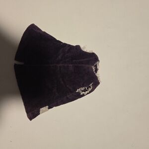 Dark Plum Velvet Cape with Lace Trim